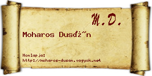Moharos Dusán névjegykártya